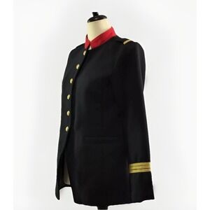 Gap Band Jacket Womens XS Bloggers Fave Black Gold Military Steampunk Goth‎ NWT